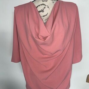 Elegant Pink Draped Blouse